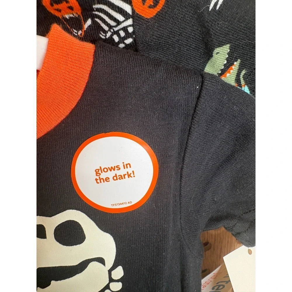 Carters Just One You 12M Halloween Dinosaur Pajamas 4pc Set Glow 6T220410